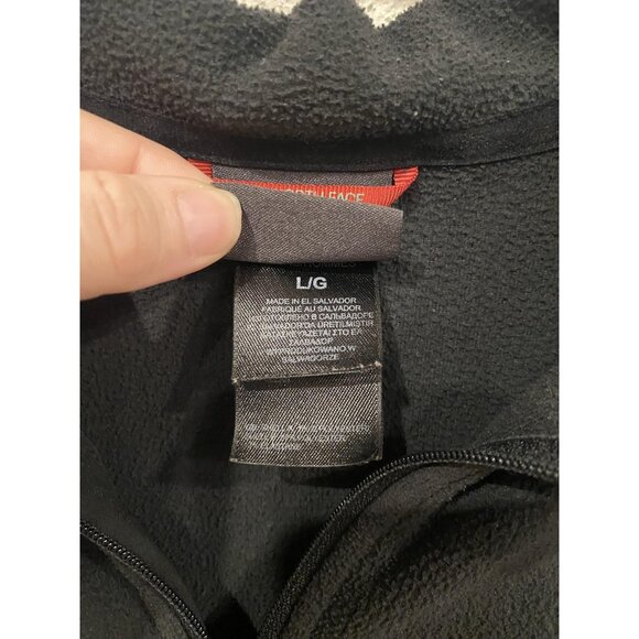 The North Face Fleece Pullover Mens Large Black Quarter Zip Sleeve Pocket Logo - Picture 3 of 5
